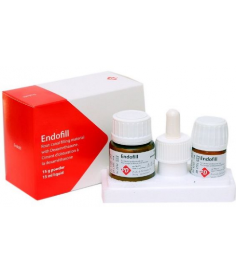 Endofill, матеріал для пломбування кореневих каналів з дексометазоном, набір 15г+15мл